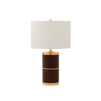 7302-OR02-GP Sherle Wagner International Walnut insert Mode 2-Tier Ceramic Table Lamp in Gold Plate metal finish