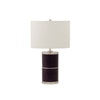 7302-VT01-PN Sherle Wagner International Aubergine insert Mode 2-Tier Ceramic Table Lamp in Polished Nickel metal finish