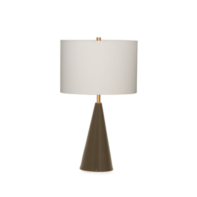 7310-GR04-GP Sherle Wagner International Olive insert Cone Ceramic Table Lamp in Gold Plate metal finish