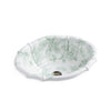 OE3-99SG-WH Sherle Wagner International Acorn & Oakleaf Sage on White Scalloped Ceramic Over Edge Sink