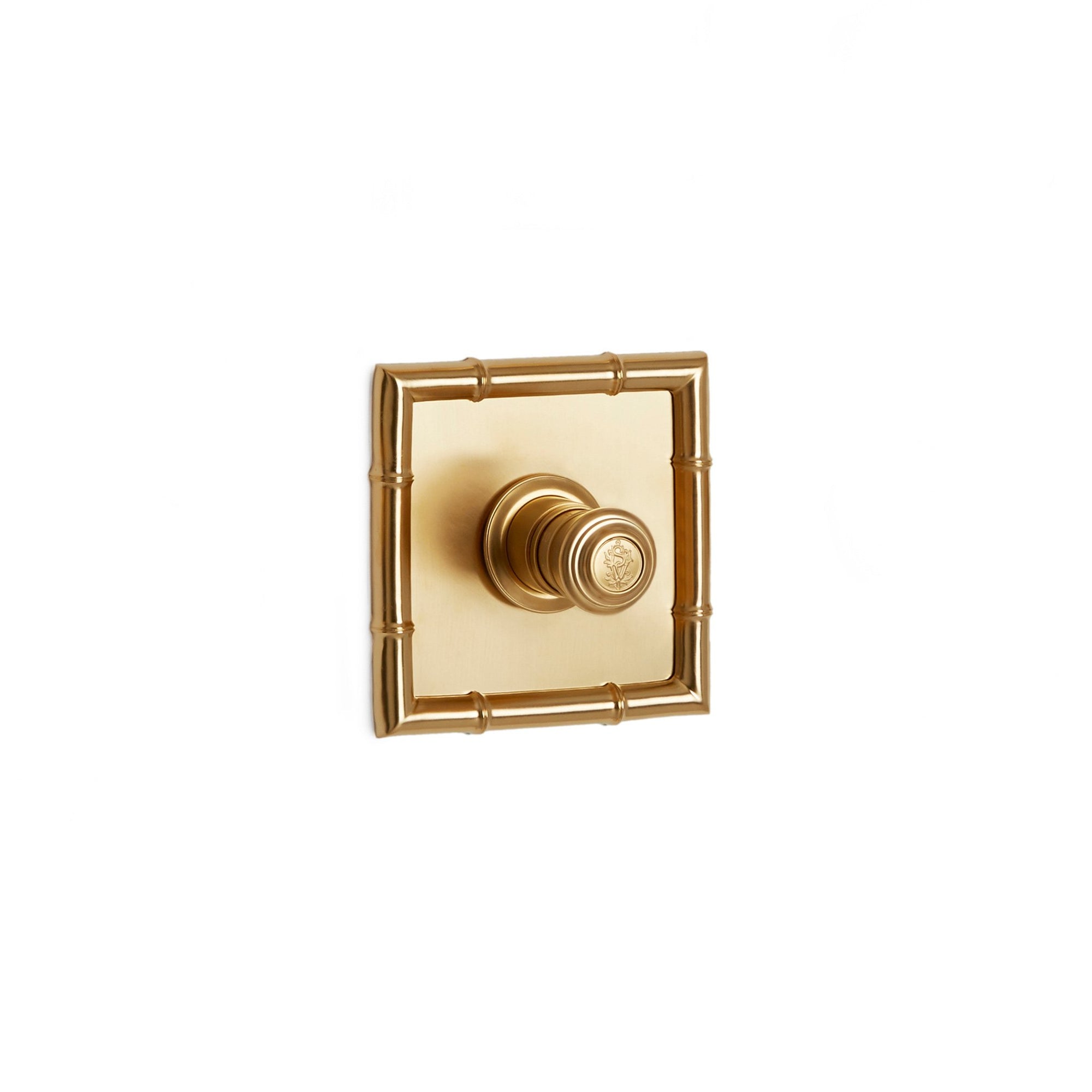 TMO05PL-LOGO-GP Sherle Wagner International Bamboo High Flow Thermostatic Trim in Gold Plate metal finish