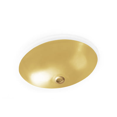 UE14-14GP Sherle Wagner International Burnished Gold Glazed Ceramic Under Edge Sink