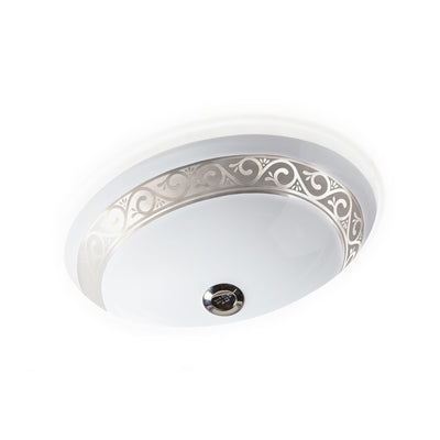 UE14-4EN-HP-WH Sherle Wagner International Banded Polished Platinum Scroll on White Ceramic Under Edge Sink
