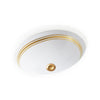 UE14-8EN-G-WH Sherle Wagner International Banded Burnished Gold Classic Lines on White Ceramic Under Edge Sink