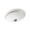 UE14-8EN-P-WH Sherle Wagner International Banded Burnished Platinum Classic Lines on White Ceramic Under Edge Sink