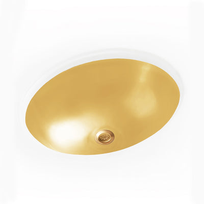 UE15-14GP Sherle Wagner International Burnished Gold Glazed Ceramic Under Edge Sink