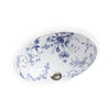 UE15-89BL-WH Sherle Wagner International Le Jardin Blue on White Ceramic Under Edge Sink