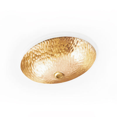 UE15-RPLE-14GP Sherle Wagner International Burnished Gold Glazed Ripple Ceramic Under Edge Sink