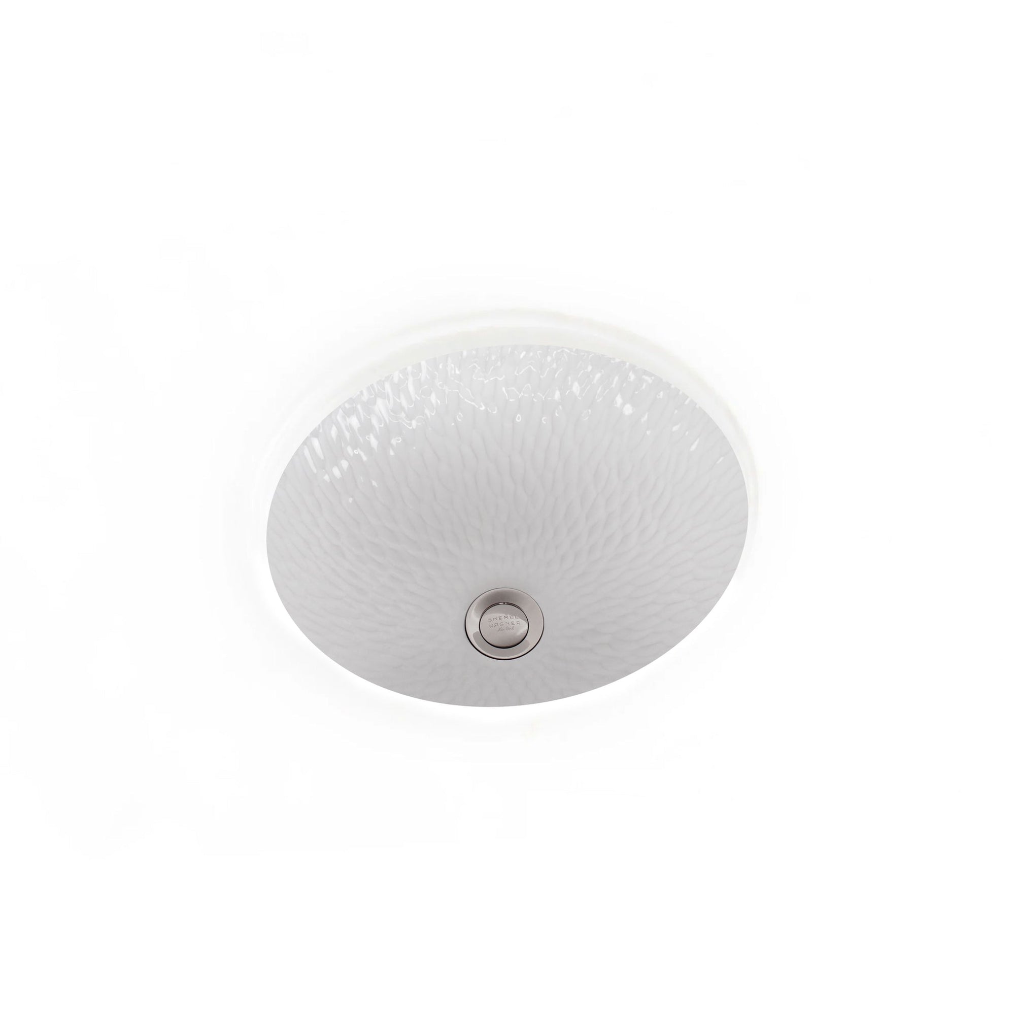 UE16-RD-RPLE-WHT Sherle Wagner International White Glazed Ripple Ceramic Under Edge Sink